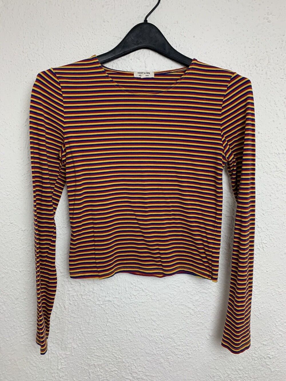 Heart And Hips Affordable Luxury Multi Color Stripe Long Sleeve Shirt Size M
